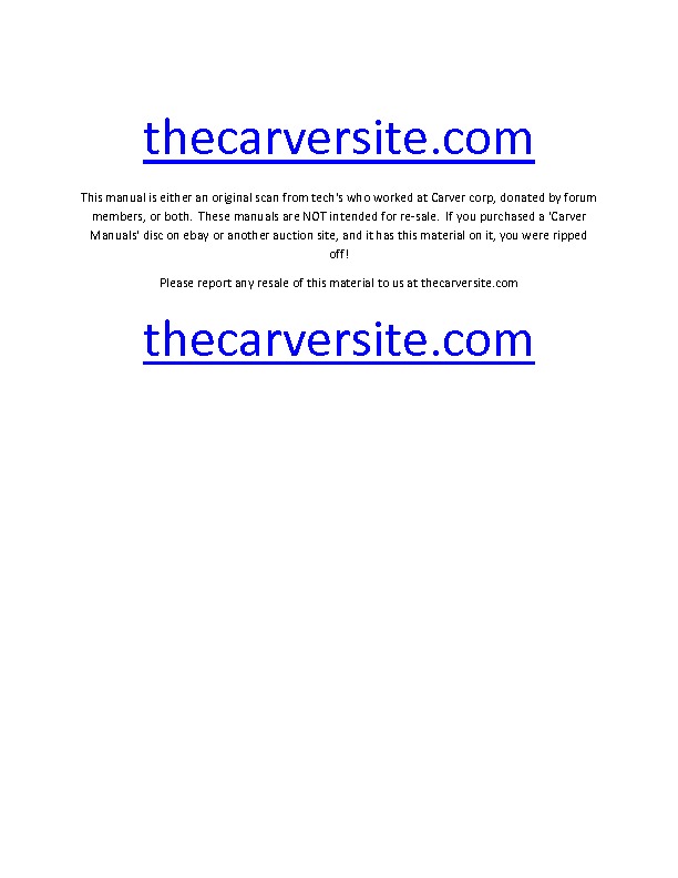 Carver M 400 service manual pdf Carver M 400 service manual pdf