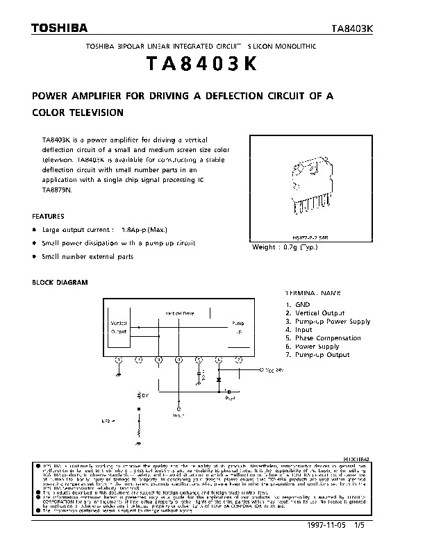 diagrama del integrado TA8403k pdf diagrama del integrado TA8403k pdf