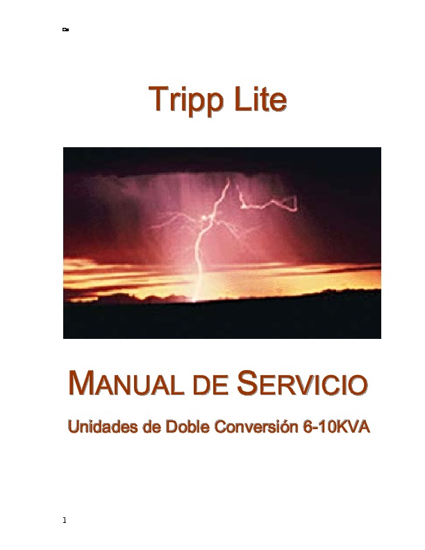 Manual de Servicio Unidades OnLine Monofasicas 6 10KVA pdf Manual de Servicio Unidades OnLine Monofasicas 6 10KVA pdf