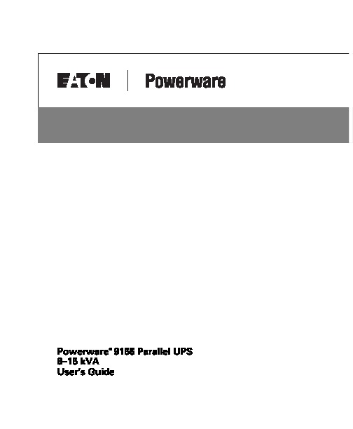 1592C Powerware 9155 Parallel[1] pdf 1592C Powerware 9155 Parallel[1] pdf