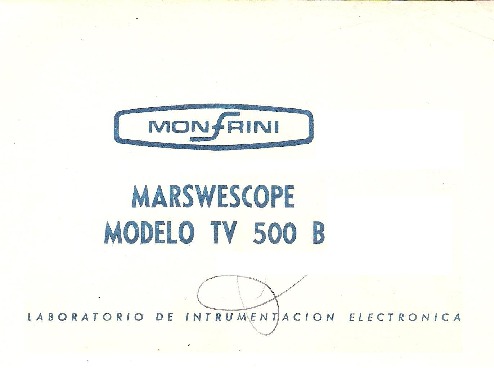 Monfrini Marwescope TV 500 B Manual de servicio pdf Monfrini Marwescope TV 500 B Manual de servicio pdf