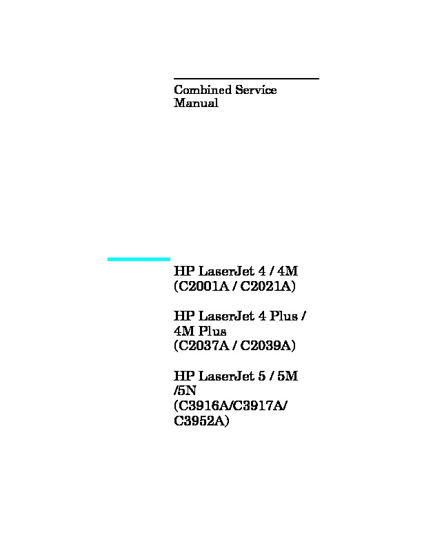 HP LaserJet 4 4plus 4m 4m plus 5 5m 5n pdf HP LaserJet 4 4plus 4m 4m plus 5 5m 5n pdf