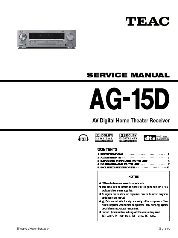 Teac chassis AG 15D AV DIGITAL HOME THEATRER RECEIVER.pdf