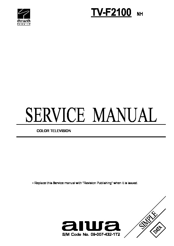 Sony Aiwa F2100 TV Service Manual pdf Sony Aiwa F2100 TV Service Manual pdf
