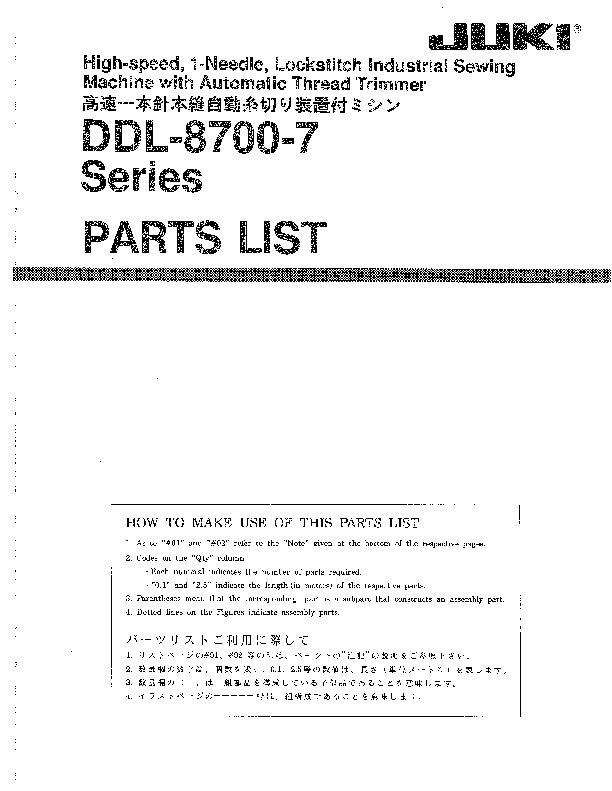 recta DDL 8700 7 Parts List pdf recta DDL 8700 7 Parts List pdf
