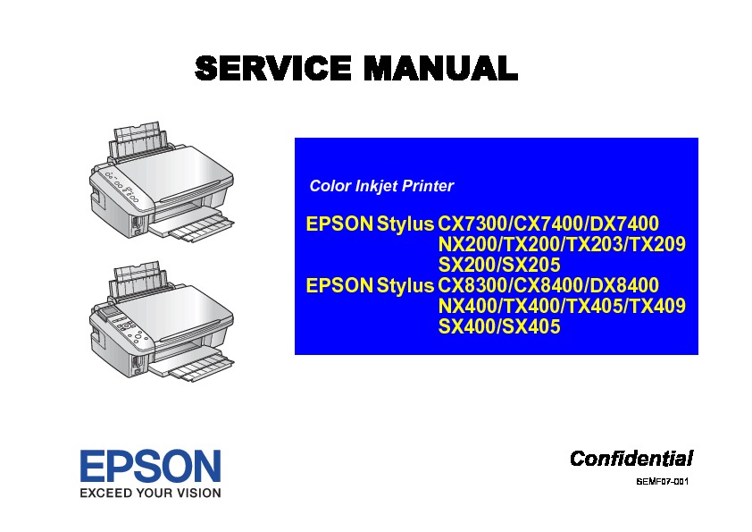 Epson Stylus Color CX7300 CX8300 TX200 TX400 SX200 NX200 SM pdf Epson Stylus Color CX7300 CX8300 TX200 TX400 SX200 NX200 SM pdf