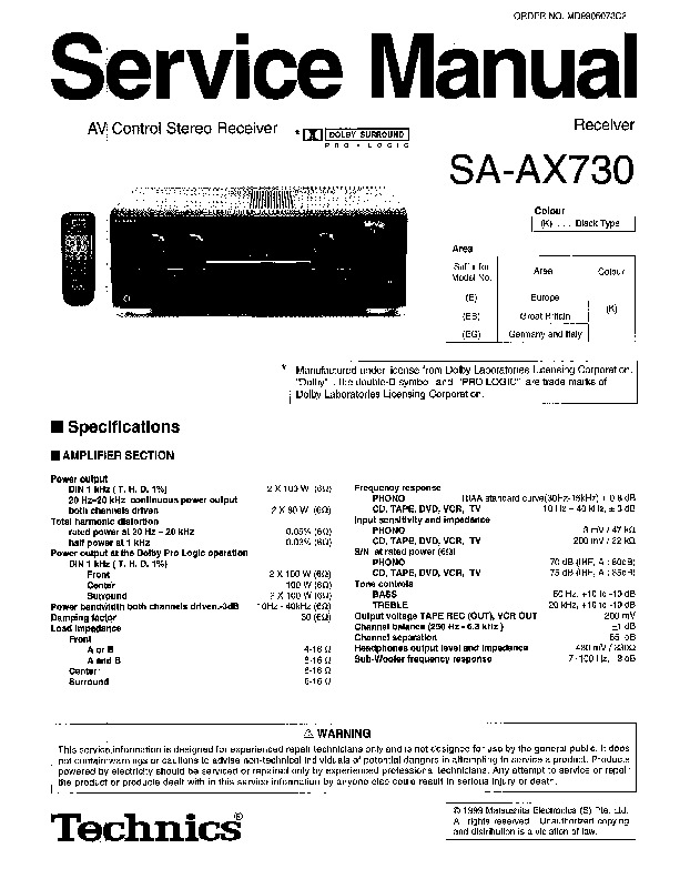 TECHNICS SA   AX 730.pdf