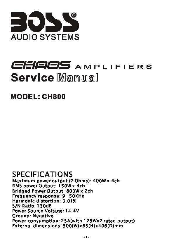 BOSS CH800 Manual de Servicio pdf BOSS CH800 Manual de Servicio pdf