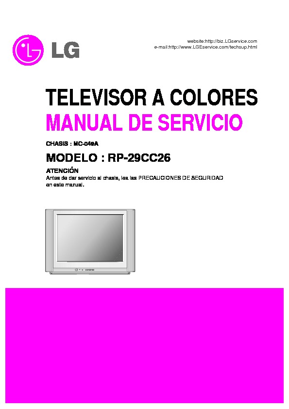RP29CC26 LG TV pdf RP29CC26 LG TV pdf