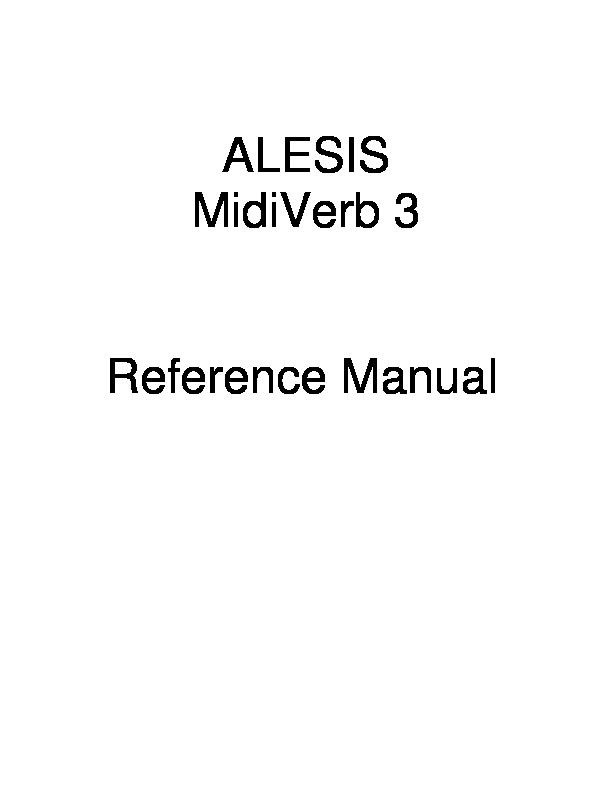 MidiVerb3 Manual[1] pdf MidiVerb3 Manual[1] pdf