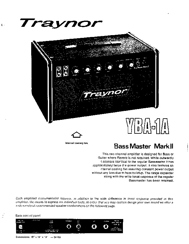 traynor bassmaster mkii yba1 all pdf traynor bassmaster mkii yba1 all pdf