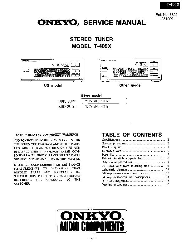 Onkyo T405sm pdf Onkyo T405sm pdf