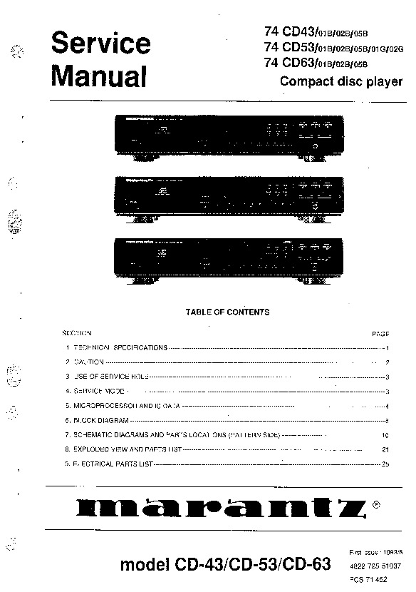 Marantz 74CD43 74CD53 74CD63 Service Manual.pdf