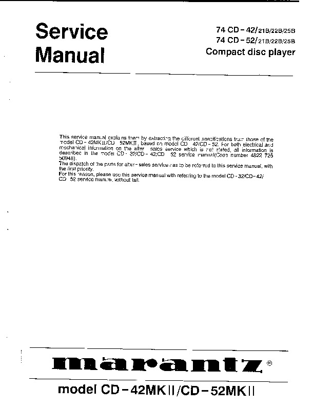 Marantz CD32 42 52 service manual pdf Marantz CD32 42 52 service manual pdf
