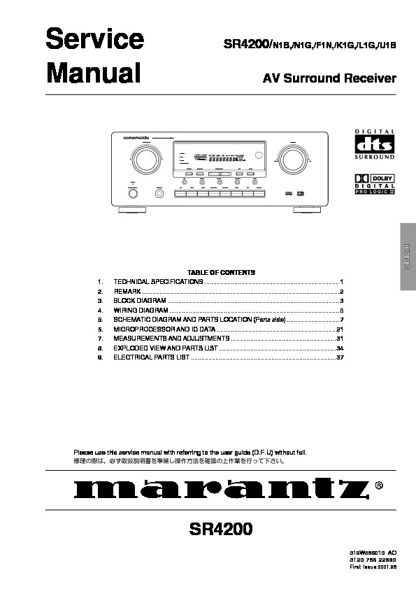 MARANTZ SR 4200 pdf MARANTZ SR 4200 pdf