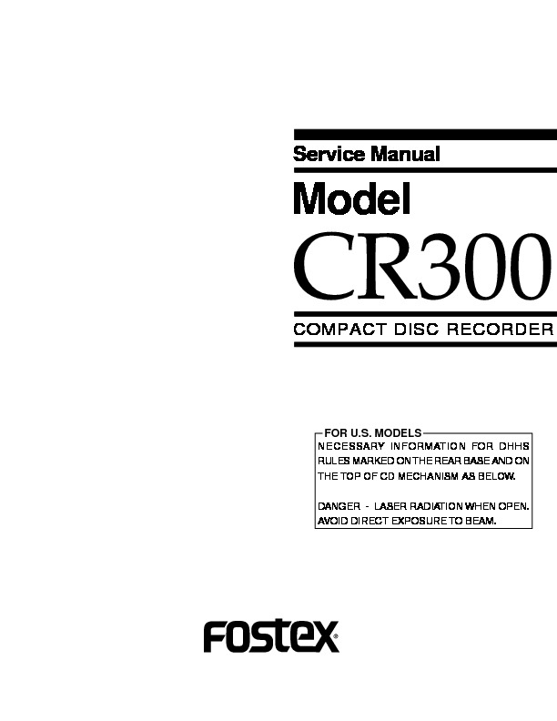 Fostex cr300 service manual pdf Fostex cr300 service manual pdf