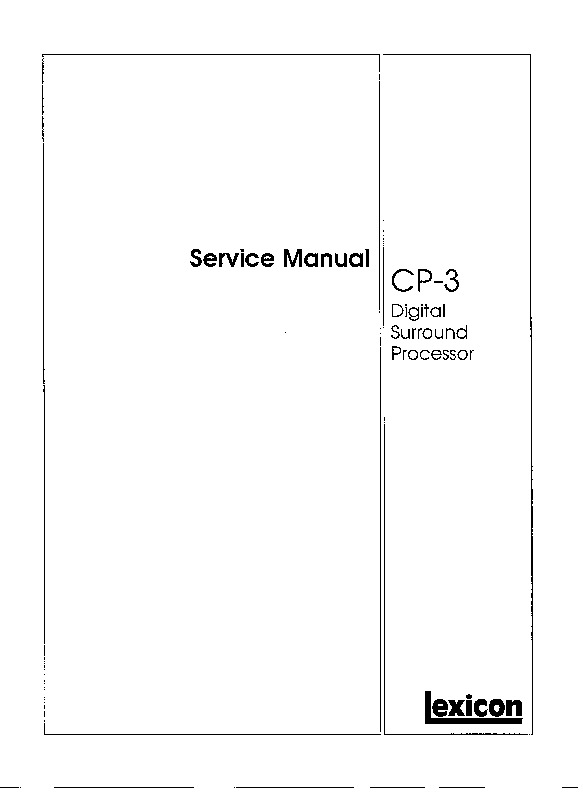JBL CP3 DIGITAL SURROND PROCESSOR pdf JBL CP3 DIGITAL SURROND PROCESSOR pdf