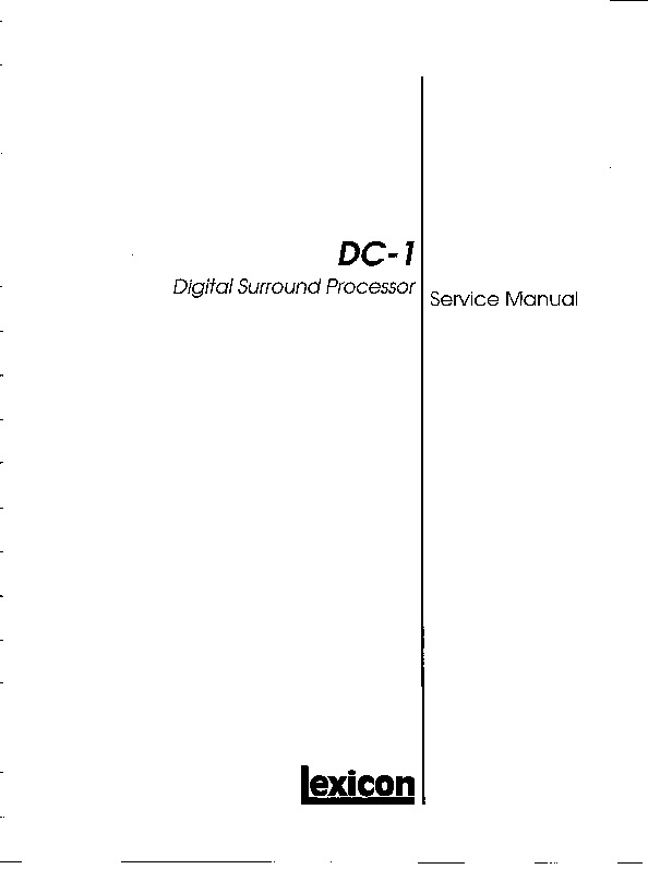JBL DC1 DIGITAL SURROUND PROCESSOR pdf JBL DC1 DIGITAL SURROUND PROCESSOR pdf