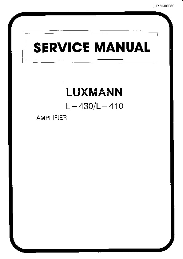 Luxman Service Manual L 410 L 430 pdf Luxman Service Manual L 410 L 430 pdf