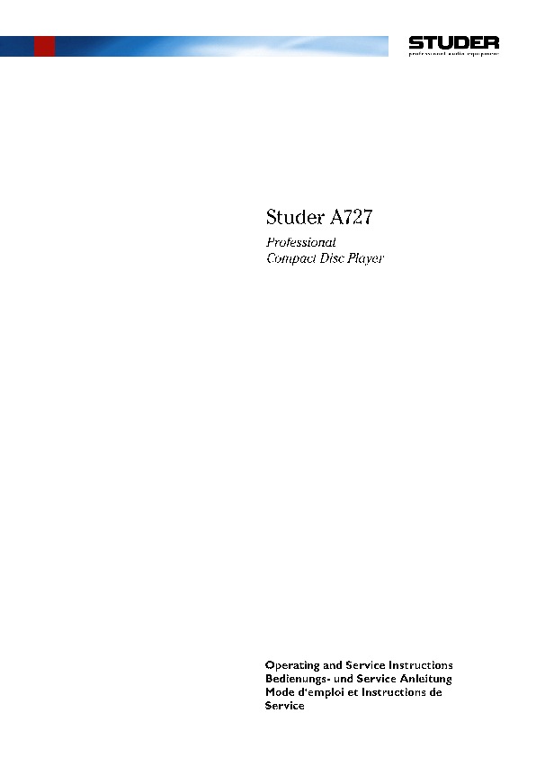 STUDER A727 pdf STUDER A727 pdf