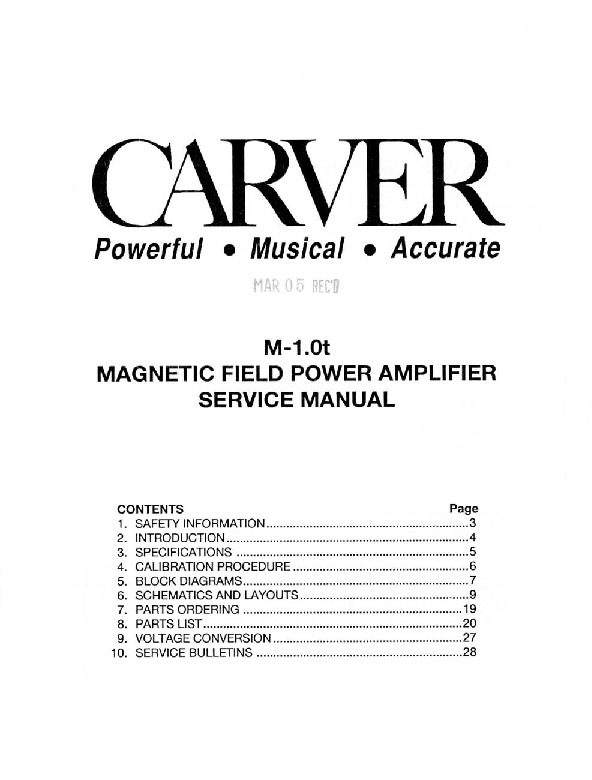 Carver M 1.0T Service.pdf