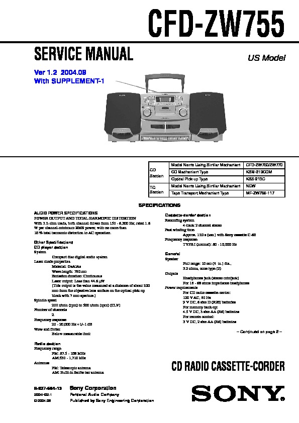 Sony CFD ZW755 pdf Sony CFD ZW755 pdf
